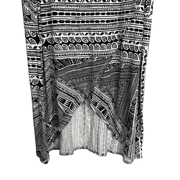 Anthropologie Maeve Bombora Black White Printed Faux Wrap Maxi Skirt L - Picture 4 of 8